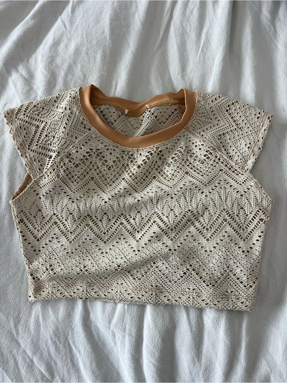 Free People free-est Sonny Swim Tee Crochet Size Small RT $108